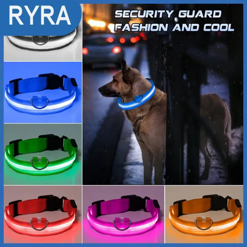 

Flashing LED Collar Dog Leash And Collar Glowing 3 Modes Pet Adjustable Rope Night Safety Anti-lost Flashing For Cats Dog