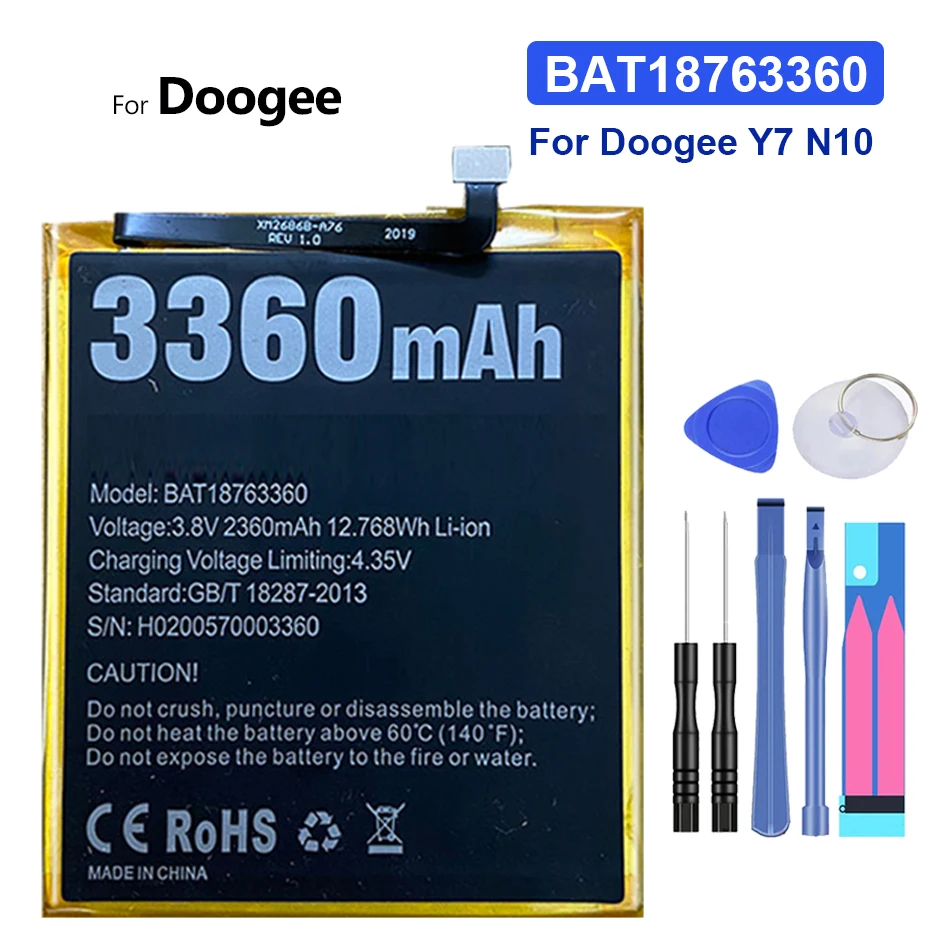 

3360 мАч BAT18763360 запасные части аккумулятор для телефона Doogee Y7 N10 высококачественные батареи с номером отслеживания