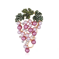 tulx grapes brooches imitation pearl brooch rhinestone for wedding bridal dresses hijab clip scarf buckle pins party jewelry