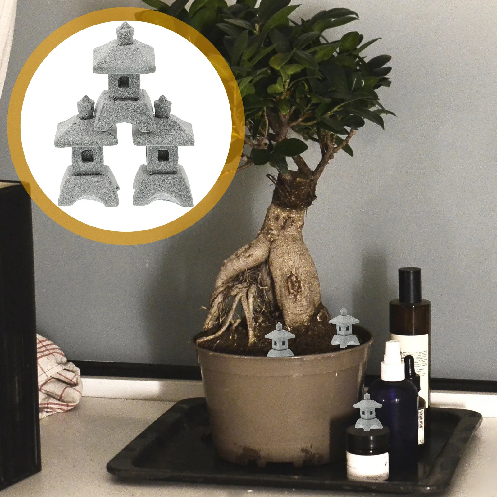 

Bonsai Small Chinese Pagodas Adornment Chinese Style Landscape Bonsai Garden Decoration Miniature House Prop