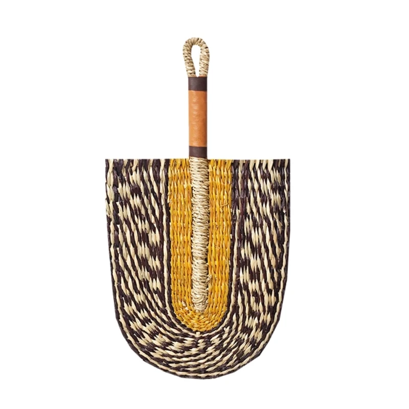 Богемный красочный ручной веер тканый из морской травы настенное украшение