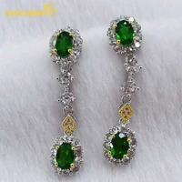 sace gems 2022 trend diopside earrings 925 sterling silver big drop earrings for women wedding engagement fine jewelry gift