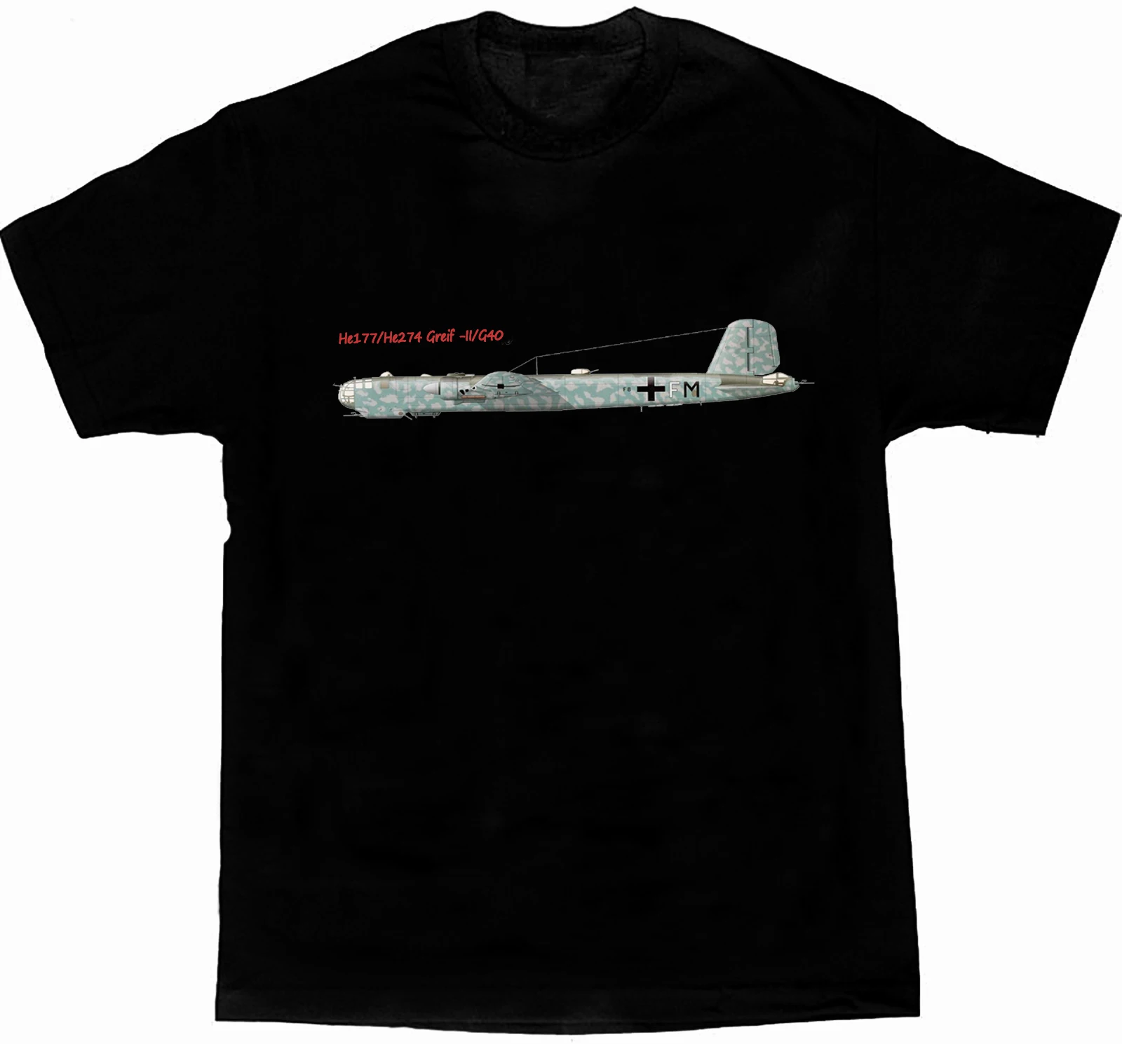 

WWII German Air Force He177 / He274 Greif Heavy Bomber T-Shirt. Premium Cotton Short Sleeve O-Neck Mens T Shirt New S-3XL