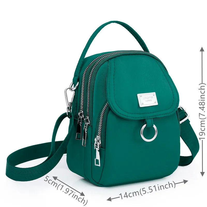 Womens Fashion Oxford Solid Color Shoulder Bag Lightweight Durable Female Crossbody Bag Multi Pocket and Large Capacity Handbag
