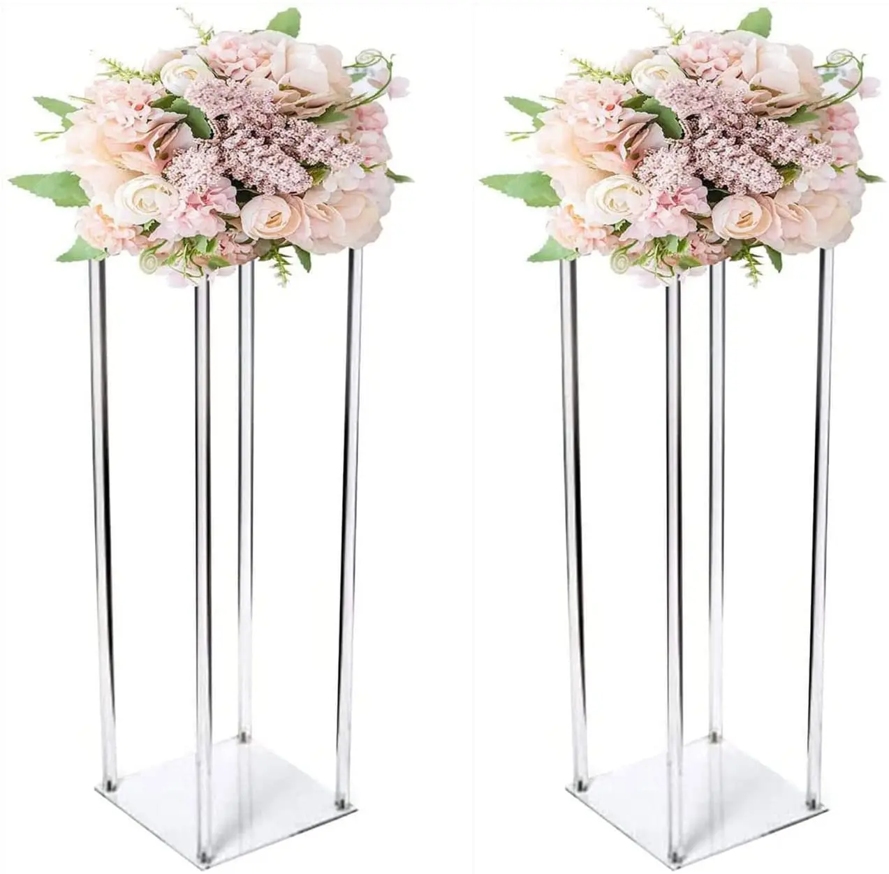 Wholesale Acrylic Flower Vase Clear Flower Vase Table Centerpiece Marriage Luxury Floral Stand Columns For Wedding Decoration