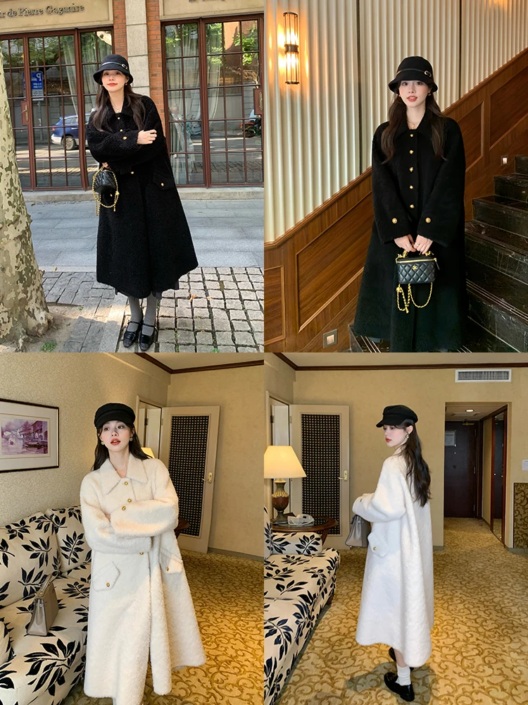 Lmomo Шри-Ланка шерсть ягненка мех верхняя одежда из интегрированного меха 2024