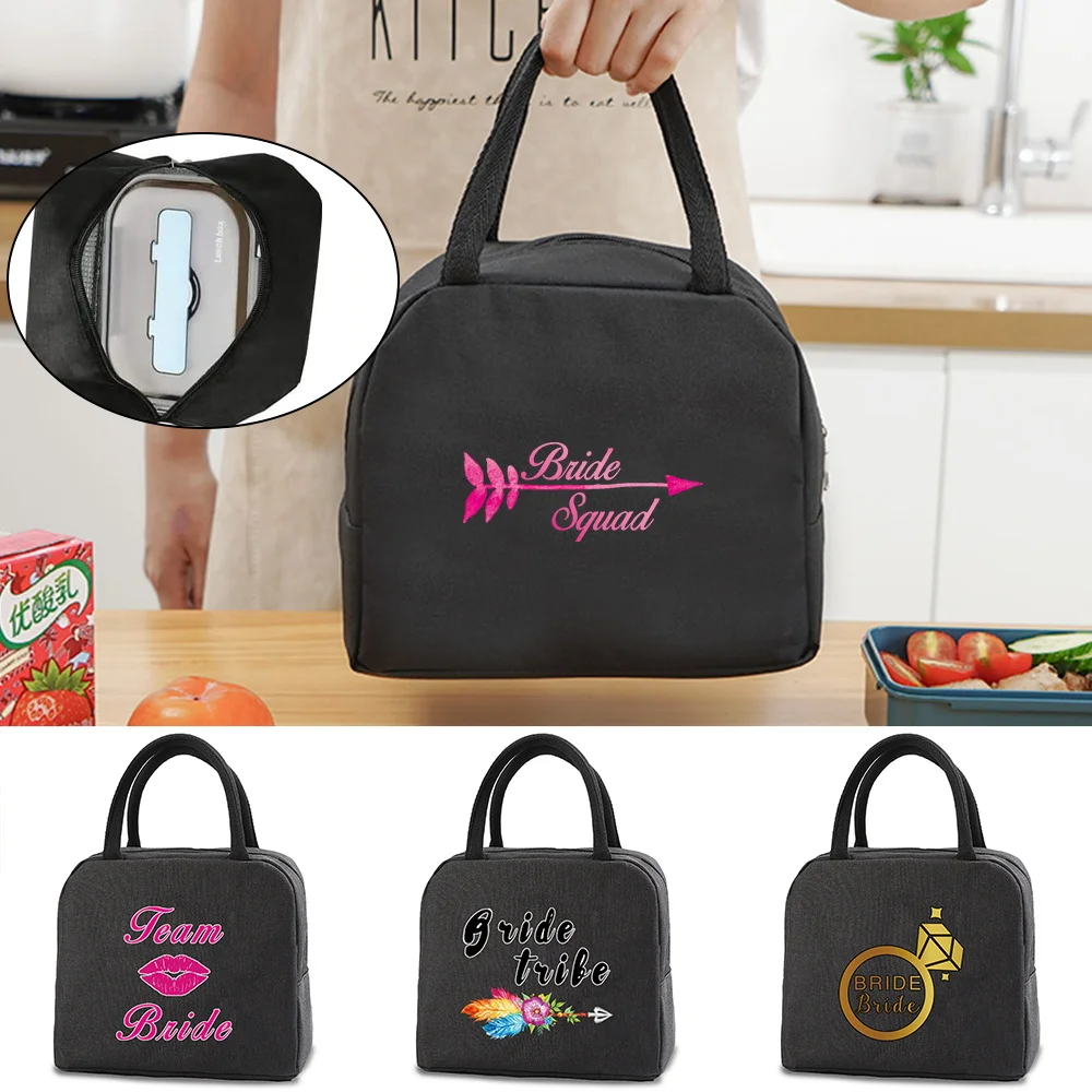 

Women Insulated Lunch Bags Waterproof Zipper Closed Thermal Lunch Bags Portable Fresh Food Cooler Bag Lunch Bento Tote for Child