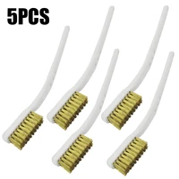 5pcs 175mm brass wire brush mini paint rust remover steel wire brushes industrial metal polishing burring cleaning tools brushes