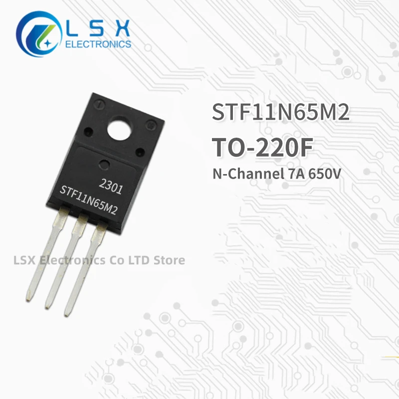 

10PCS NEW Original Factory Direct Sales STF11N65M2 TO-220F Encapsulation N Channel MOS Field effect transistor 7A 650V