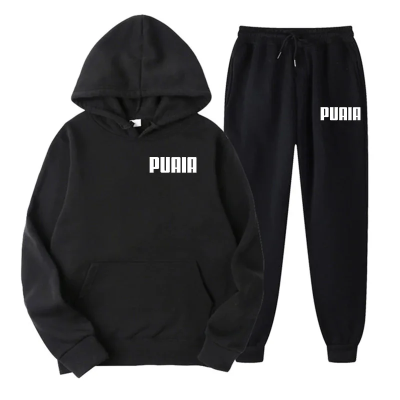 Moda PUAIA erkek kazak Hoody erkekler için erkek takım elbise bahar kadın adam setleri kadın eşofman spor Hoodies + Sweatpants