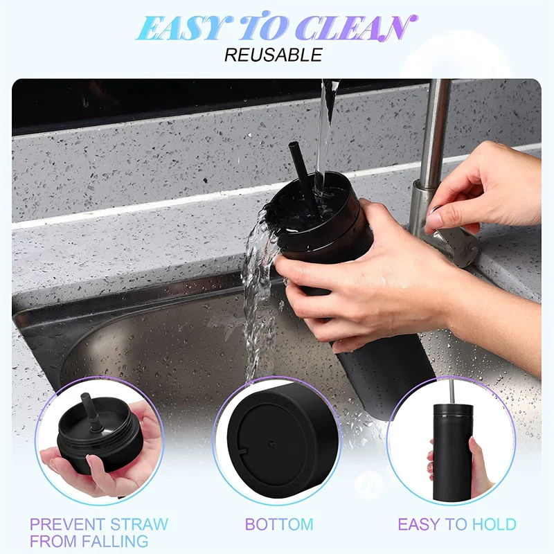 Xiaomi Hot Sale 16oz Acrylic Slim Skinny Tumbler Colorful Matte Water Bottle with Lid Straw Double Wall for New Year Party Gifts