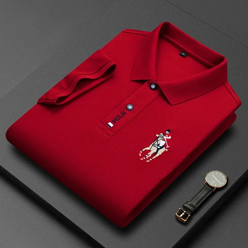 Summer Men Polo Shirt Fashion Brand Business Casual Lapel Button Luxury Embroidery Logo Short Sleeve T-Shirt Male Clothing images - 6