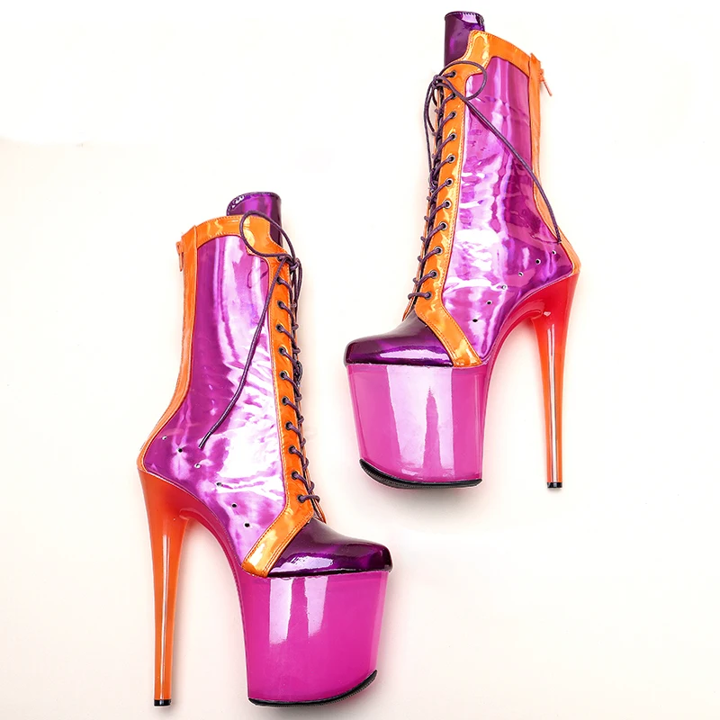 Leecabe 20cm/8inches PU upper Fashion  trendy sexy exotic  High Heel platform   Pole Dancing boot