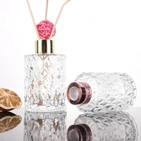 50ml100ml empty round shape fragrance glass diffuser bottlearomatherapy bottles with alumite circle and plactic lids