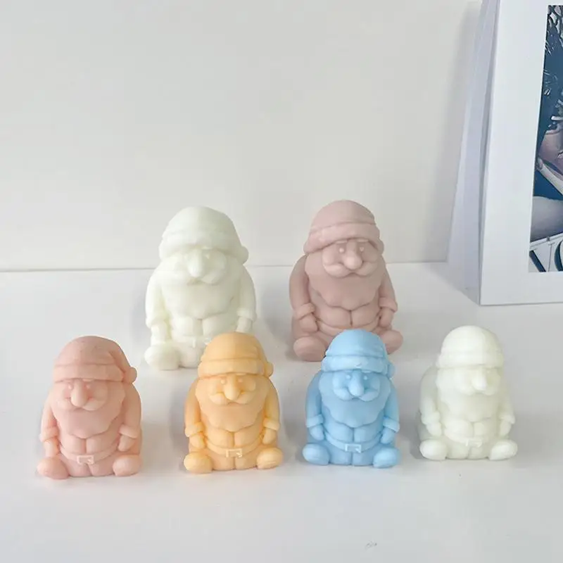 

Concrete Candle Mold Santa Claus Resin Mould For DIY Candle Resin Mould For DIY Candle Silicone Molds Christmas Dwarf For Home