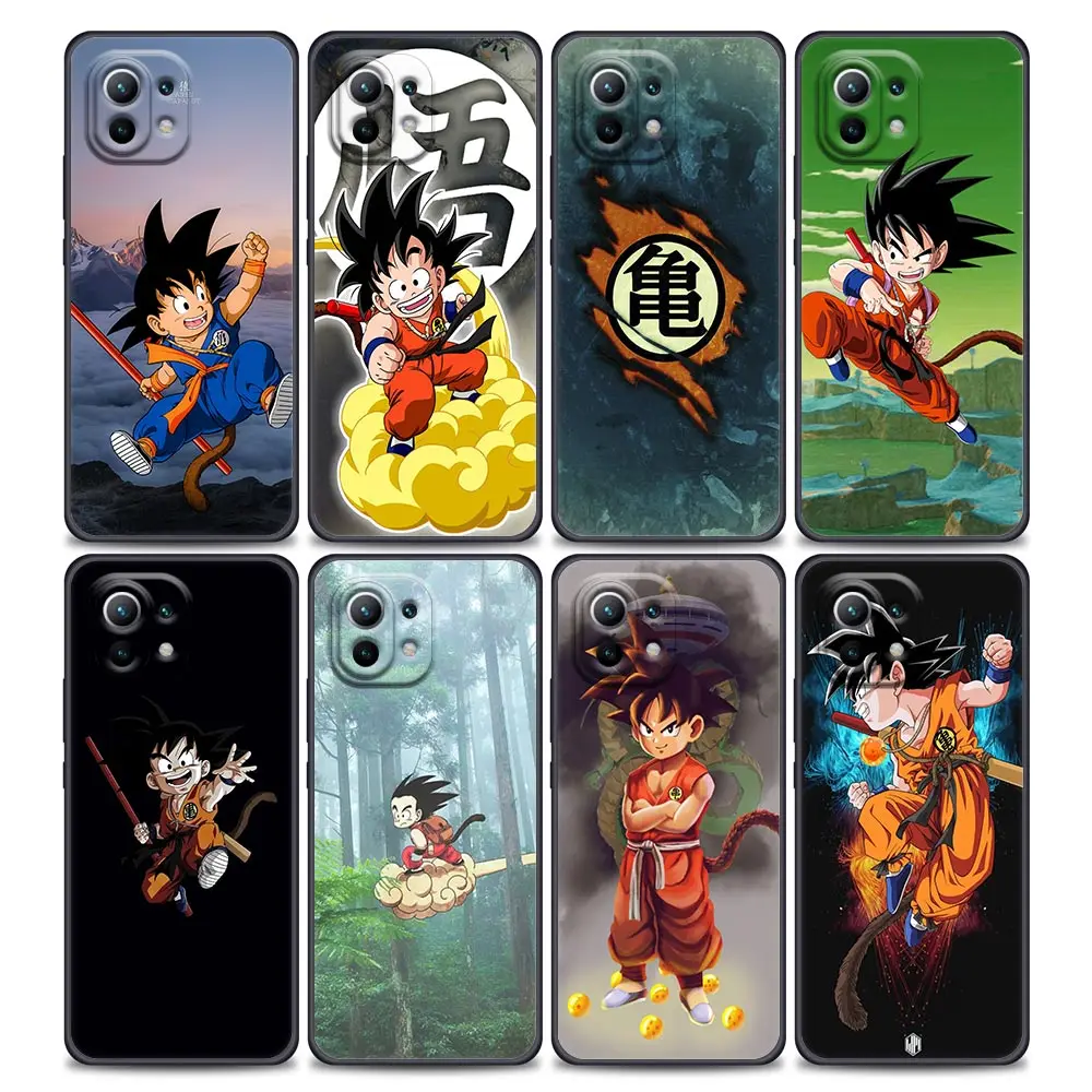 

Son Goku Drawings Phone Case For Xiaomi Mi 11 11T 11X Pro Lite NE 12 POCO X3 F3 M3 M4 NFC Pro Dragon Ball Z Anime Soft TPU Cover