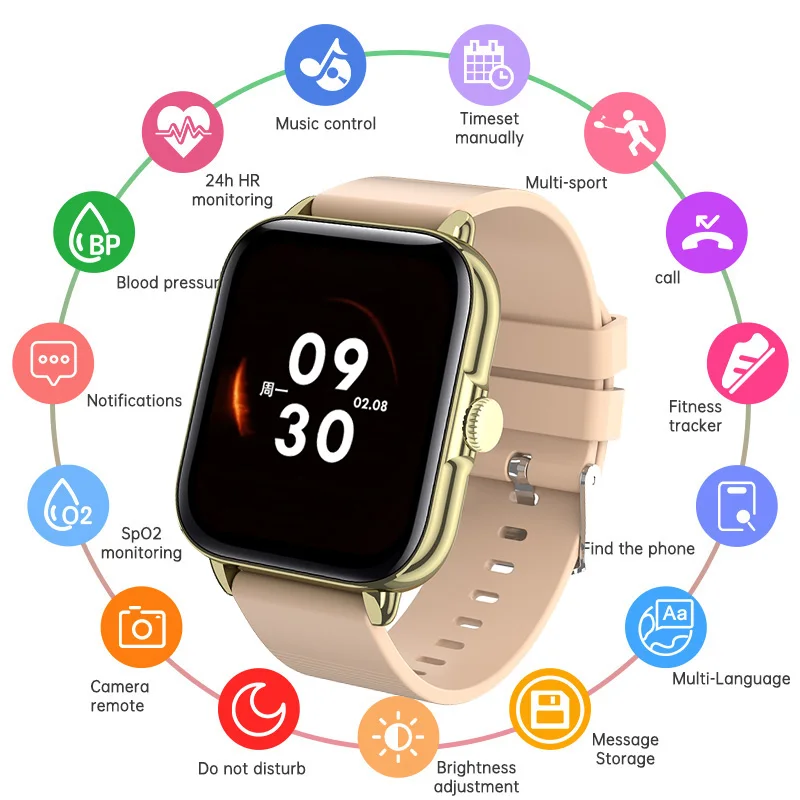

Smart Watch Women 2022 1.9 inch Full Touch Bracelet Fitness Tracker Blood Pressure For Xiaomi iphone PK GTS 3 Smartwatch Men+Box