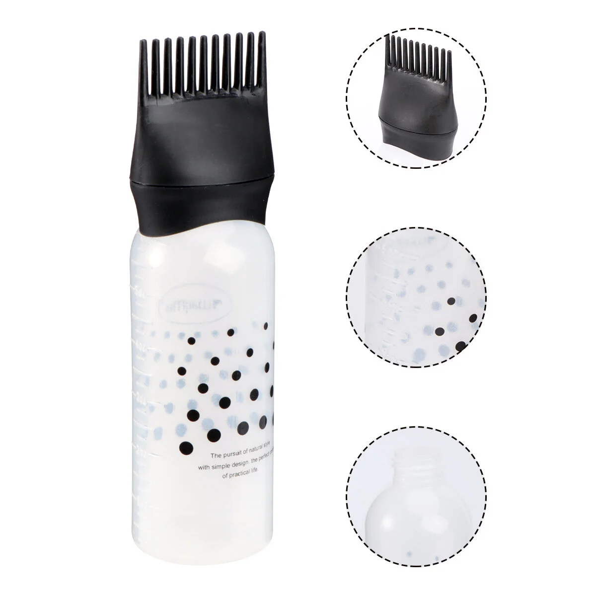 Bottles, 3pcs Bottle Comb With Graduated Scale, Reusable Hair Dye Applicators For Salon Home Barber ( Black