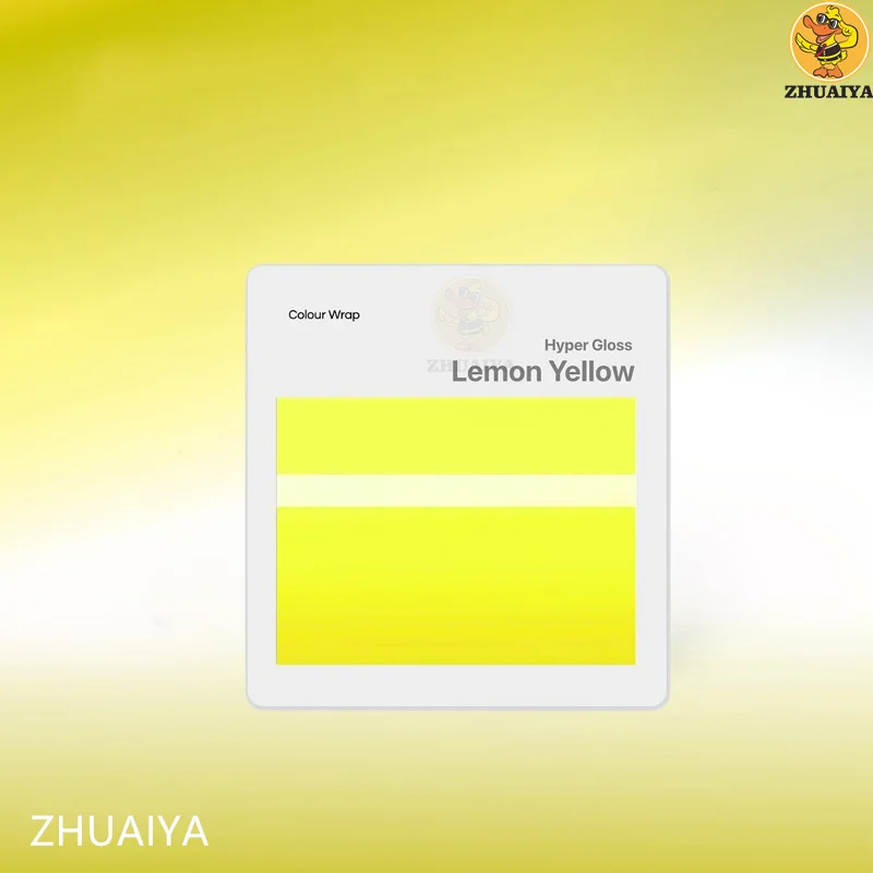 ZHUAIYA Hyper Gloss Lemon Yellow виниловая пленка Автомобильная упаковка для автомобильной