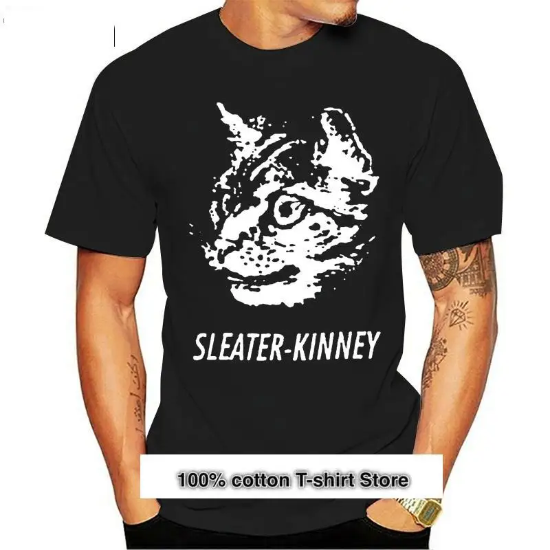 

Sleater Kinney-Camiseta de манга corta para hombre, Camisa de algodón с принтом pantalla