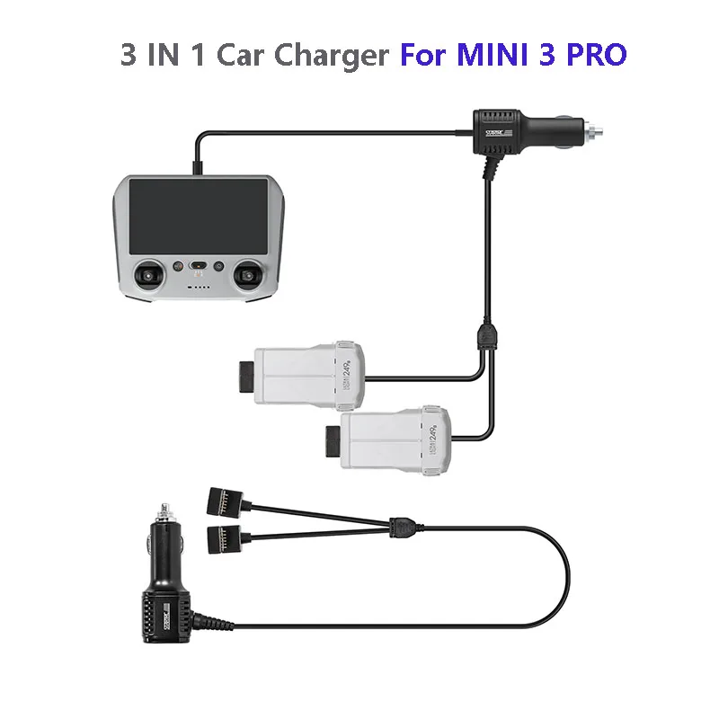 

Адаптер для автомобильного зарядного устройства, быстрое зарядное устройство для DJI MINI 3 PRO Drone, поддержка батарей, пульт дистанционного упра...