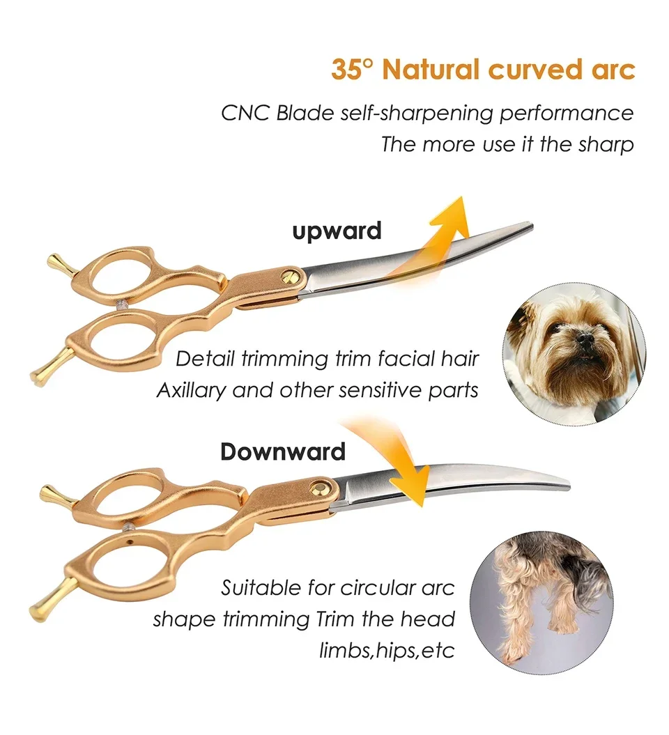 6 5 &quotИзогнутые Ножницы для груминга собак 440C уход за домашними животными из