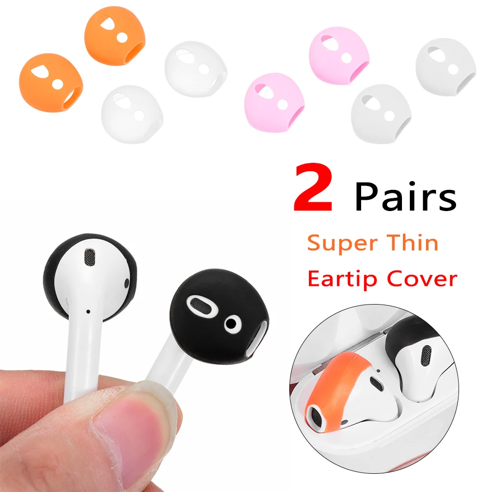 2 Pairs Silicone Antislip Earphone Earbuds Tips Ultra Thin Cover For AirPods Apple EarPods Replacement Eartips Earphone Tips