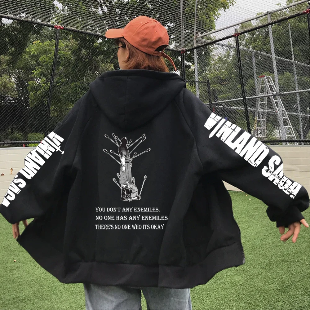

2023 Vinland Saga Zipper Hoodies Sweatshirt Unisex Long Sleeve Pullovers Anime Clothes