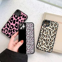 leopard print pattern phone case for iphone 13 12 11 7 8 plus mini x xs xr pro max matte transparent cover