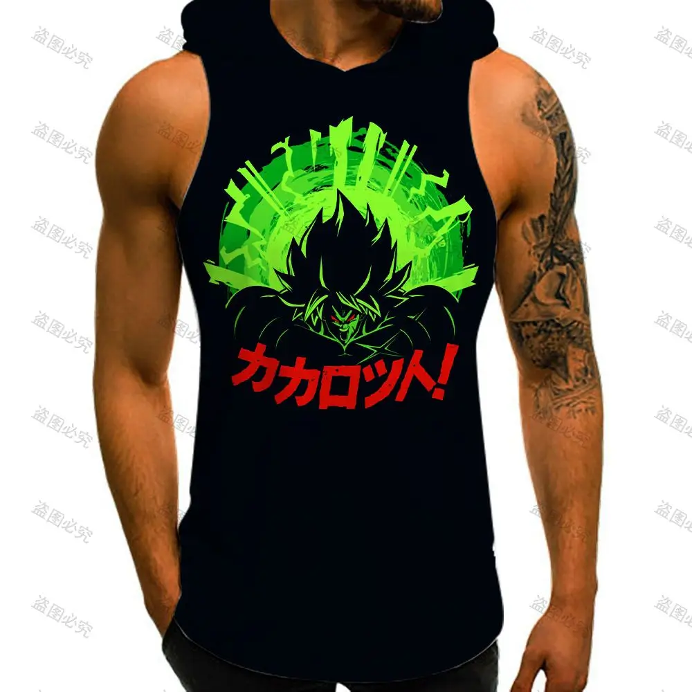 

Summer Dragon Ball Z Trend Vest with Hood Men's Clothes Anime 2024 Super Saiyan Gym Clothing Men Bodybuilding Man Fashion Goku