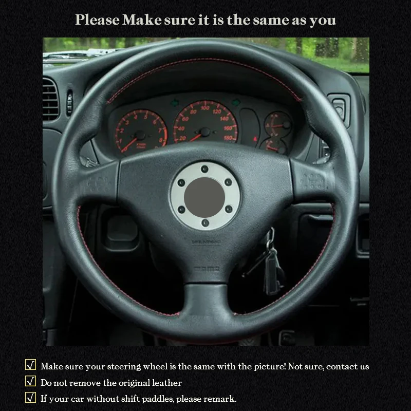 Фото Чехол на руль автомобиля для Mitsubishi Lancer Evolution 5 V 6 VI 1998-2000, на заказ, из микрофибры, кожаный, аксессуары для интерьера авто №2