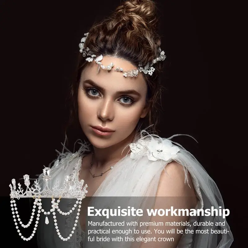 

1Pc Lolita Crown Headdress Wedding Rhinestone Crown Women Photo Hair Decor