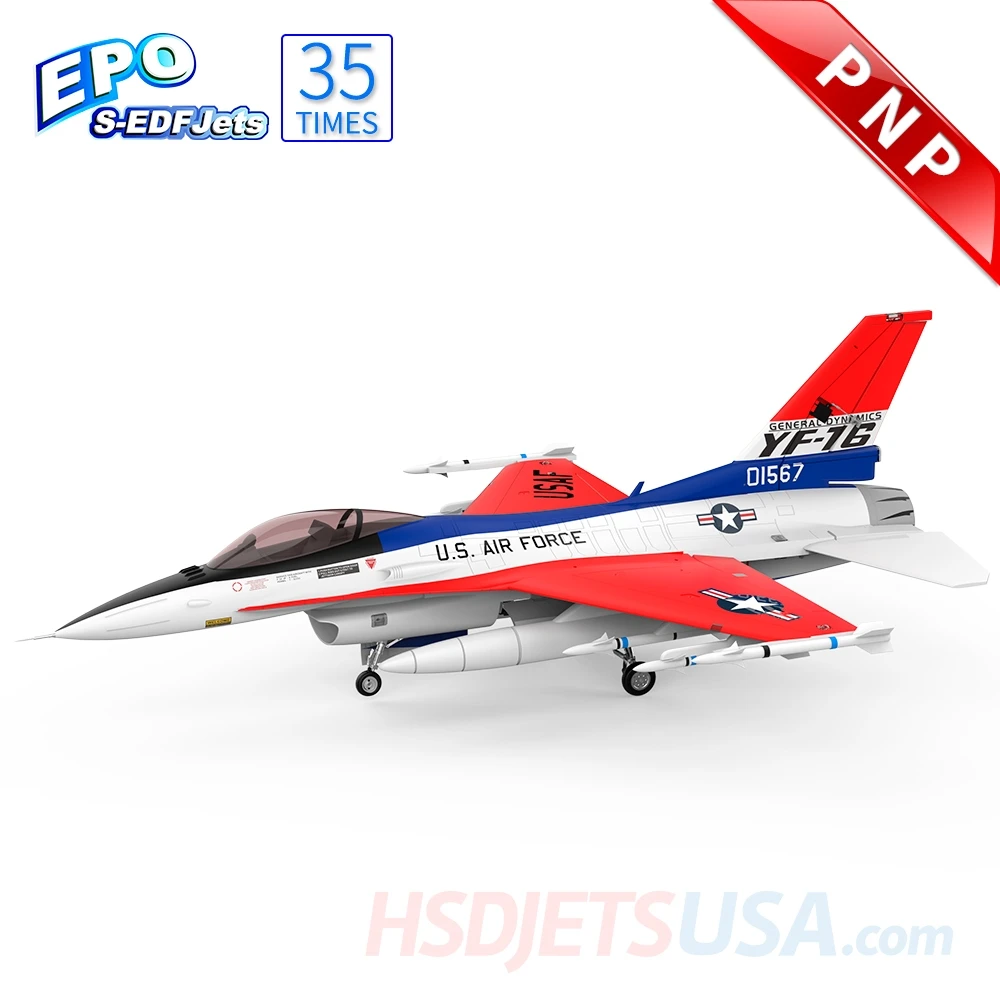 HSDJETS 105 мм F16 F-16 RC EDF Plane Jet Model 12S PNP V2 с MFC2085 Metal | Радиоуправляемые самолеты