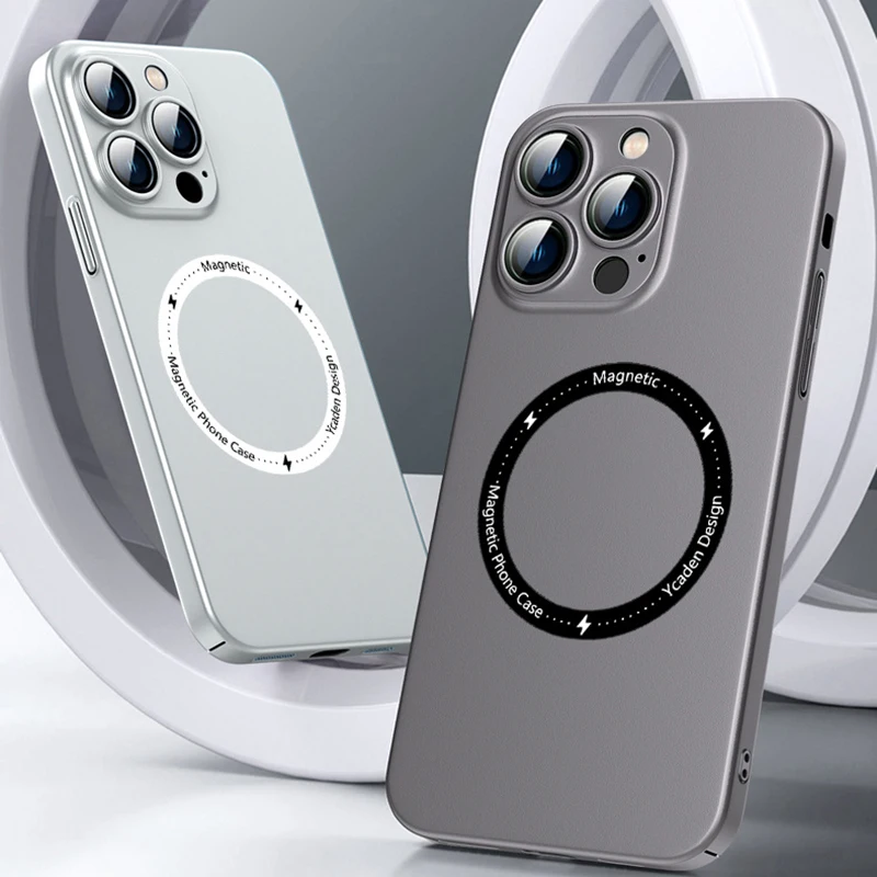 

Luxury Skin Feeling Matte Magsafe Phone Case for IPhone 14 13 12 11 Pro Max Magnetic Wireless Charging Lens Protection PC Covers