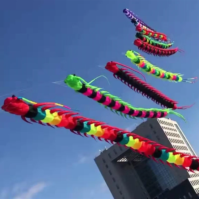 free shipping 12m centipede kite flying soft kite nylon fabric inflatable kite pendant kite air professional wind kites snake