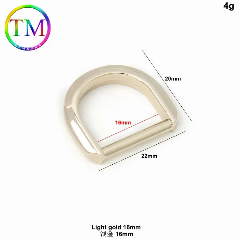 10-50Pcs 12/16/20/25Mm Metal Pressure Casting D Ring Buckles Custom Handbag Side Connect Clasp Clips Diy Leather Craft Hardware