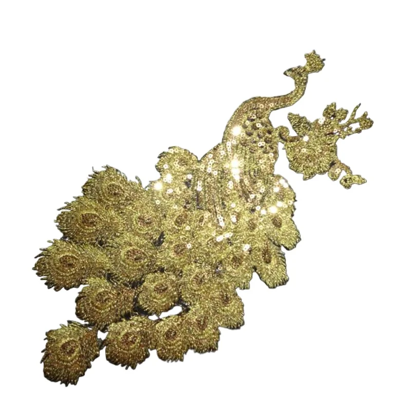 1 шт. золотые блестки аппликация Феникса вышивка одежды тканевая наклейка