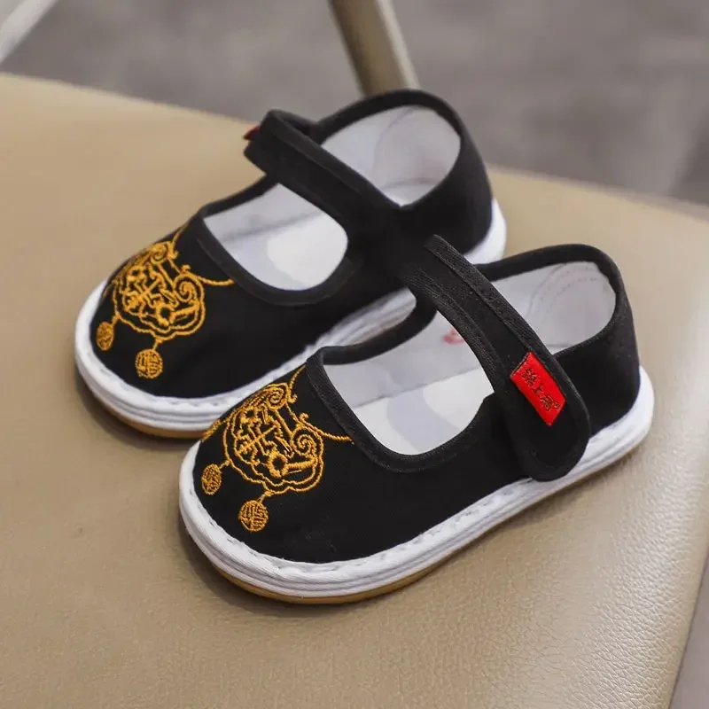 Детские тканевые туфли ручной работы в стиле ретро детская весенне-осенняя обувь