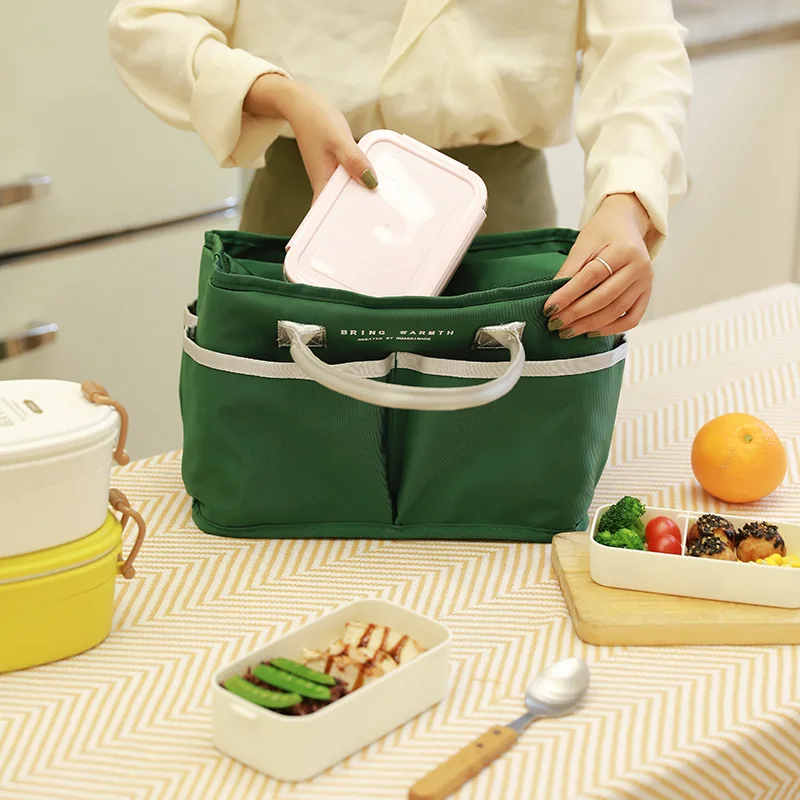New Thermal Insulation Lunchbox Bag Portable Large Capacity Fashion Bento Bag Creative Simple Fresh Picnic Food Storage Handbags