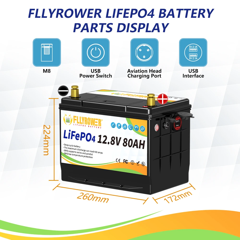 В наличии в Европе/США/Канаде литий-железо-фосфатный Аккумулятор LiFePo4 12 30 А/ч 80 а/ч