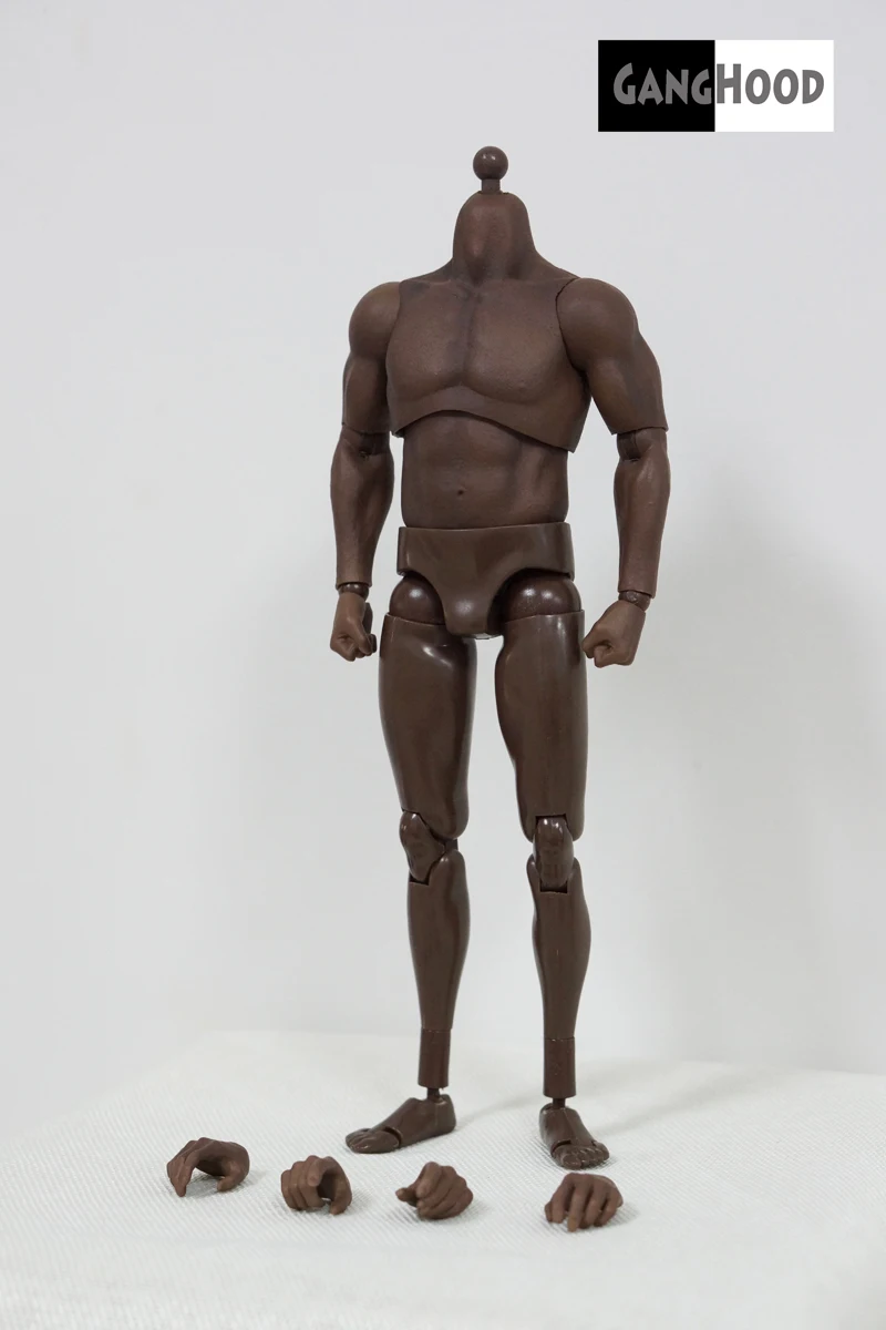 

IN STOCK 1/6 GANGHOOD Black skin strong soldier body suitable for Bain Arnold DIY dolls Action figures 46.99 900g