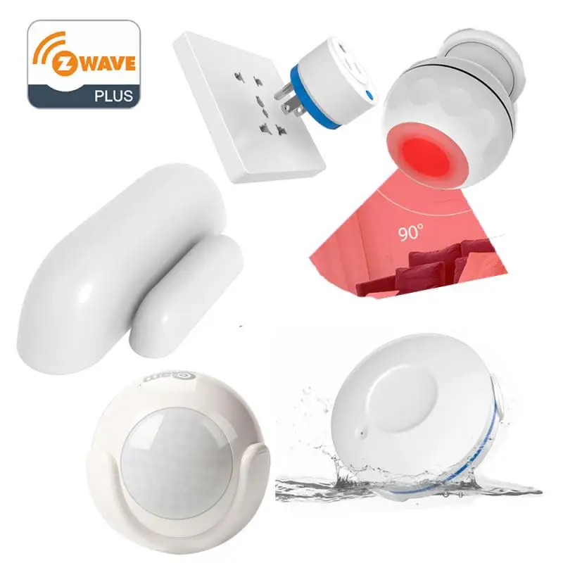 

Датчик движения Z-wave Plus PIR с определением температуры светильник, умный дверной датчик, детектор утечки воды, система сигнализации, умная вилка