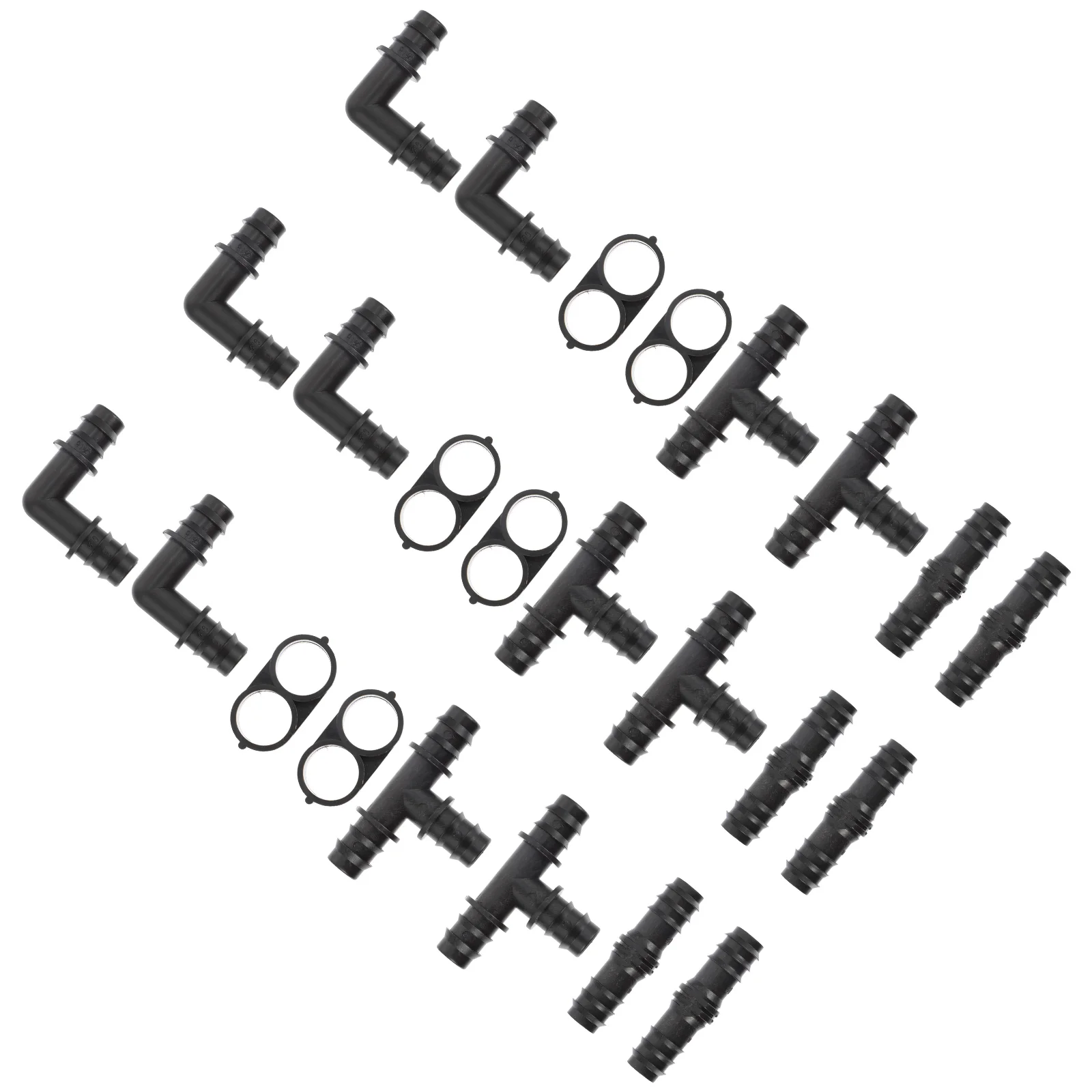 

24 Pcs Amphibia Barbed Coupling Fittings Irrigation Tubing Connectors Hose Drip Line Connectors Elbow Barbed Connector