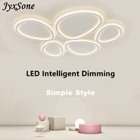 modern nordic minimalist white led luxury oval ring ceiling lights level dimming remote control bedroom living room study indoor