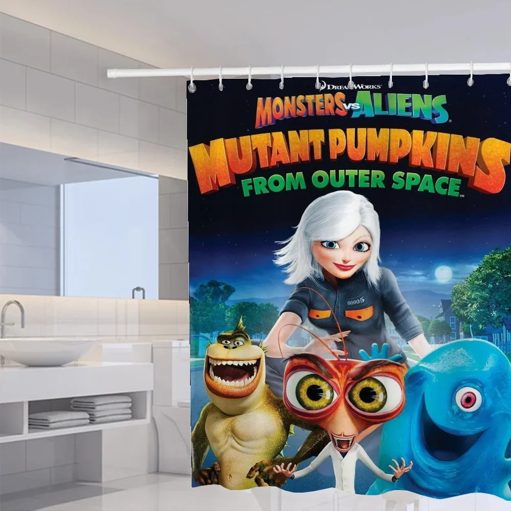 Занавеска Для Душа M-monsters Vs Aliens Современный Стиль Полиэстер Складная Перегородка