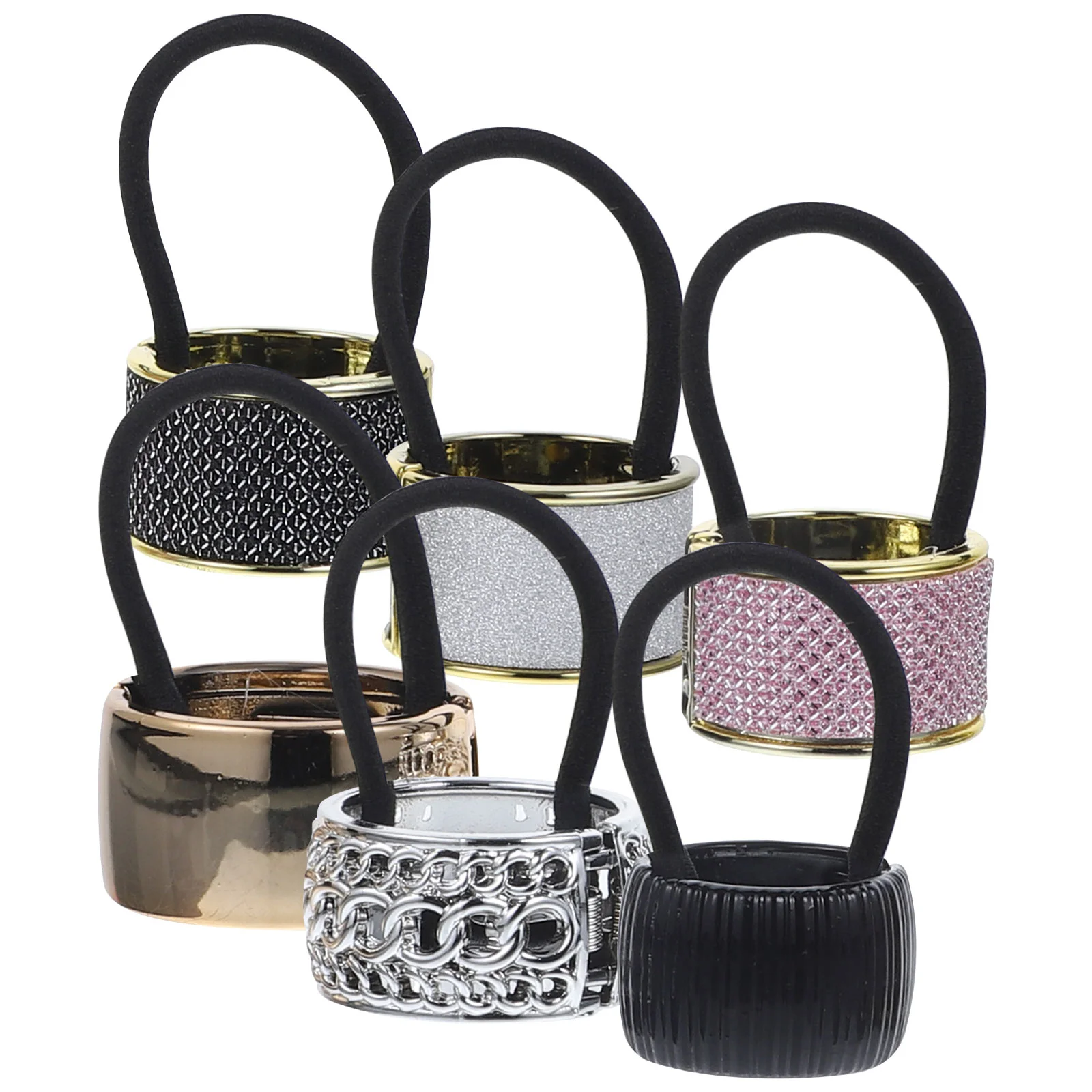 

6pcs Ponytail Hair Cuff Hair Ties Fashion Hair Holder Women Hair Accessories Hair Rings