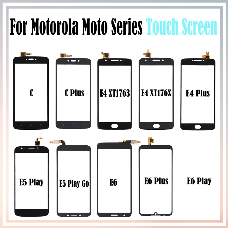 

10Pcs/lot Touch Screen For Motorola Moto E6 E5 E4 Plus Play Go C LCD Outer Digitizer Front Glass Touch Panel Replace