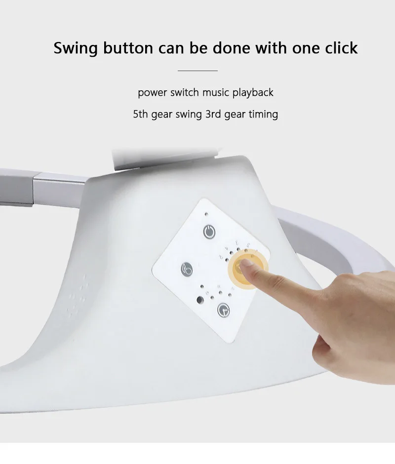 Детское качающее кресло IMBABY Smart Bassinet Electric Swing с регулируемым шезлонгом и музыкой.