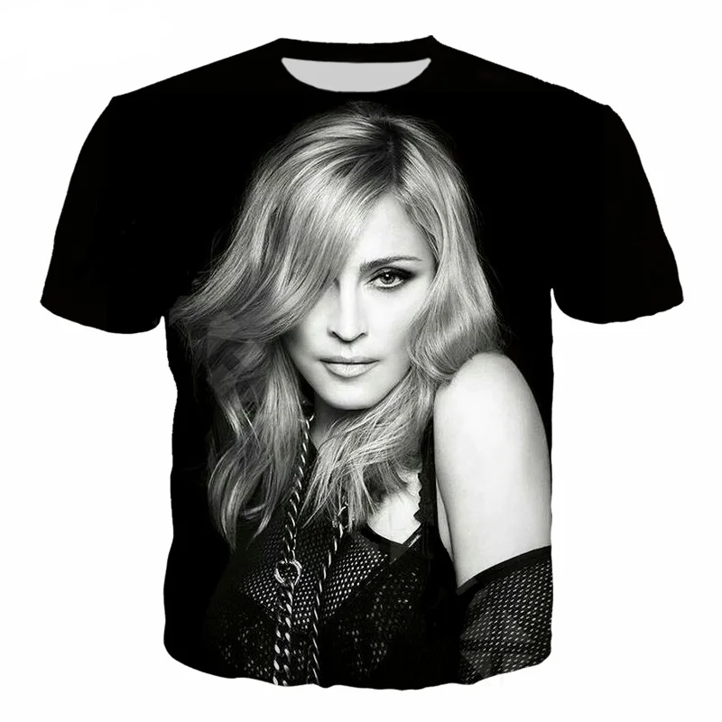 

Newest Singer Madonna Louise Ciccone 3D Print T-shirt Men Women Hip Hop T Shirts Harajuku Streetwear Tops Oversized T-shirt