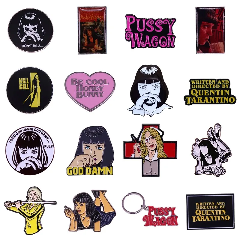 hard-enamel-pins-famous-american-director-quentin-tarantino-movie-sets-badge-90s-classic-movie-fans-lapel-brooch-gifts-wholesale